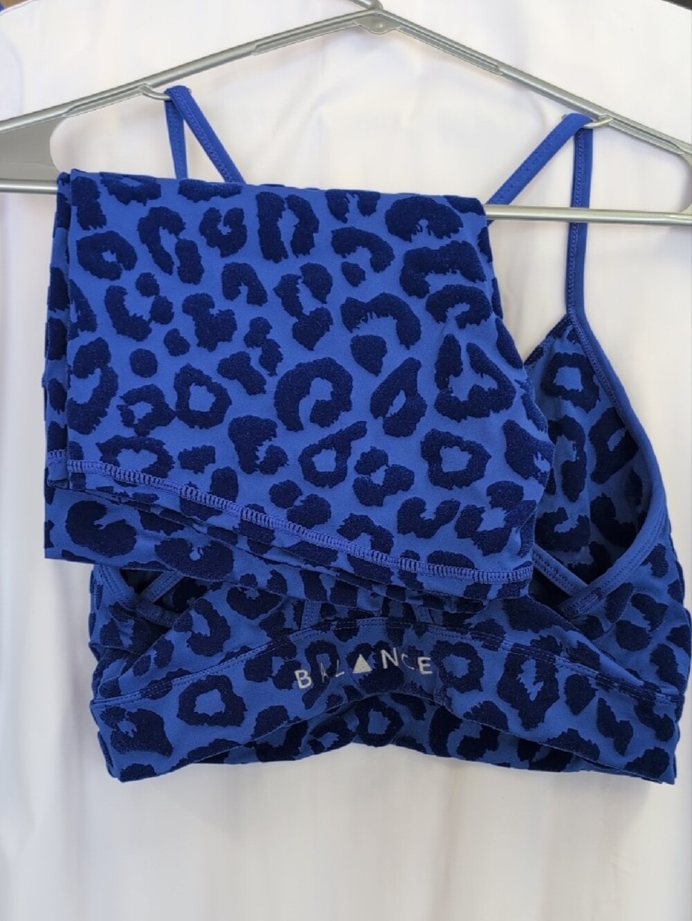 Balance - Two Piece Cheetah Blue And Black Velvet Set - Picture 2 of 6